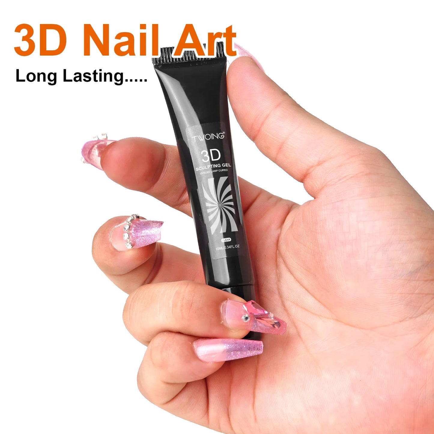 3pcs 3D Nail Art Gel - DIY Designs,Waterproof Sculpting gel，Waterproof Nail Art Design Gel for Intricate Carvings & Shapes 10ml