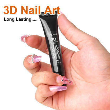 3pcs 3D Nail Art Gel - DIY Designs,Waterproof Sculpting gel，Waterproof Nail Art Design Gel for Intricate Carvings & Shapes 10ml