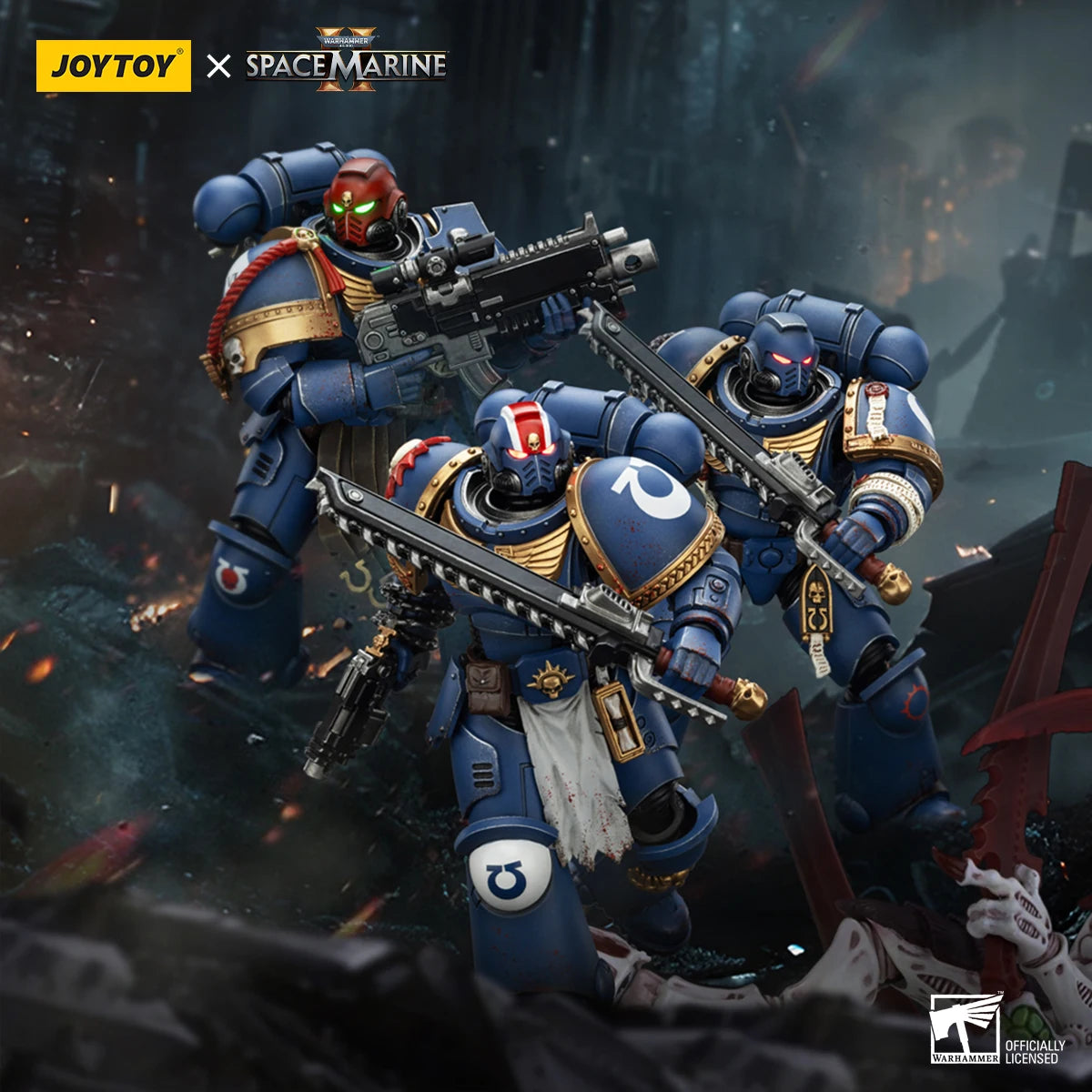 JOYTOY 1/18 Actionfigur 40K Ultramarines Lieutenant Titus Sergeant Gadriel Brother Chairon – Sammleredition