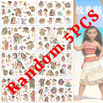 Moana 2 Disney Tattoo Stickers Children's Toys Cartoon Anime Kawaii Sticker Kids Birthday Party Decoration Boys Girls Cute Gifts