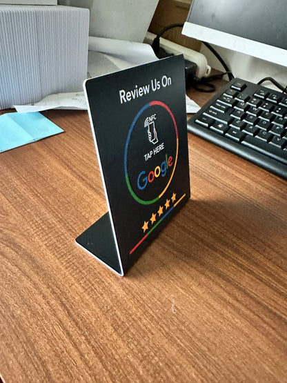 NFC 215 Programmable Card - Google Review Sticker, 13.56MHz Waterproof NFC Tag, Stand Table Station for Business Promotion