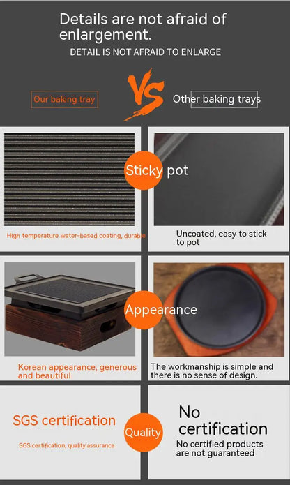 Smokeless Portable BBQ Grill Korean Japanese Barbecue Grill Charcoal BBQ Oven Alcohol Stove Household Non-stick Cooking Tools