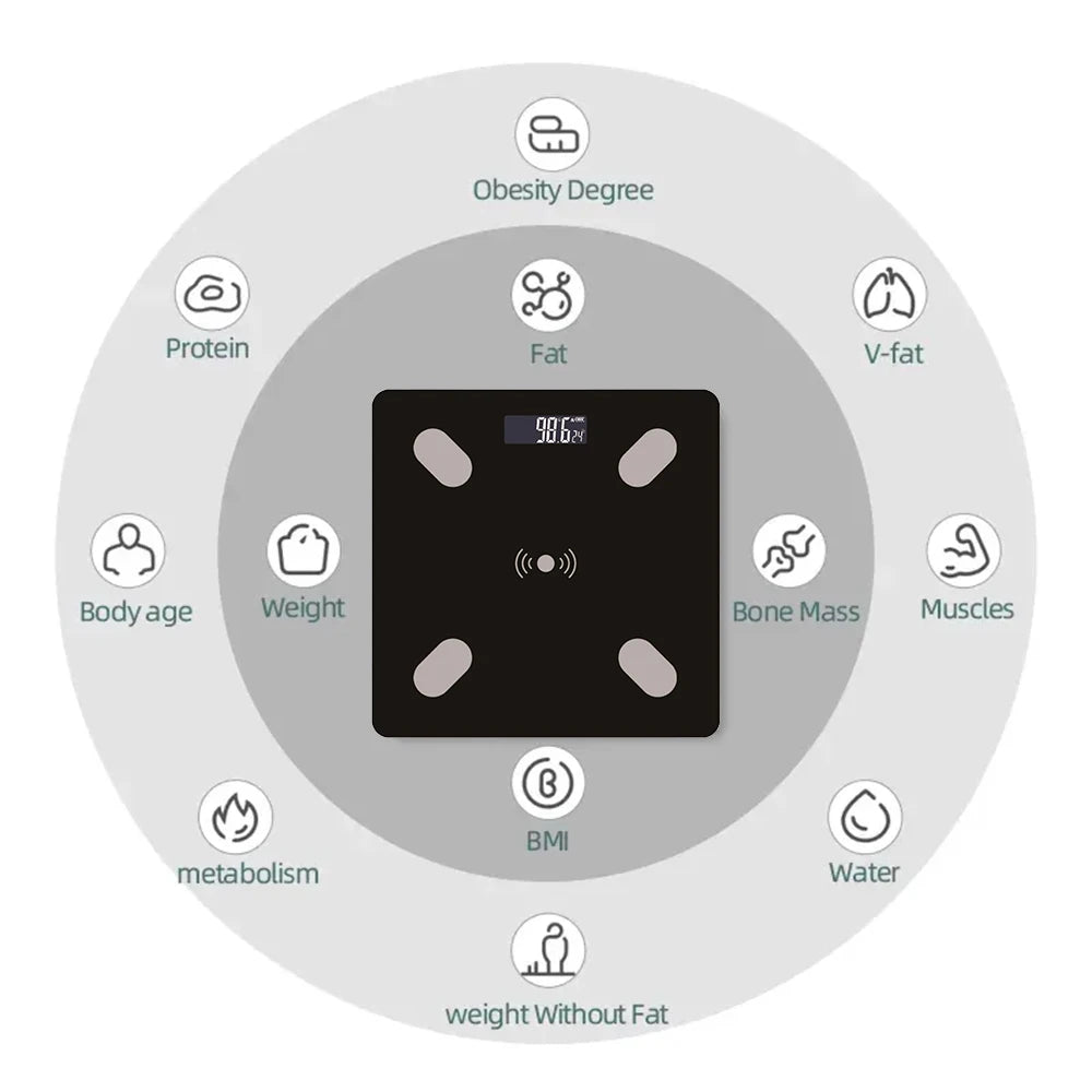 Digital Bathroom Scales 180KG Body Weight Weighing Scale LCD Electronic Black