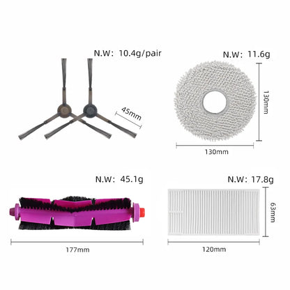 Fit For ( Midea V12 / Eureka J12 Ultra ) Roller Side Brush Hepa Filter Mop Cloth Dust Bag Robot Vacuums Accessory Part