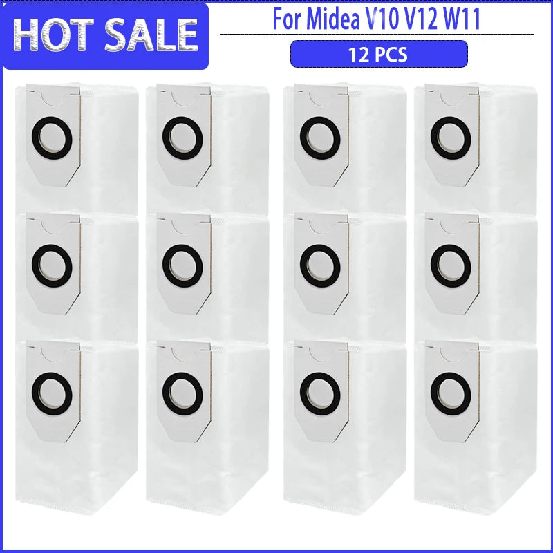 Main Side Brush HEPA Filter Mops Colth Dust Bag For Midea V10 V12 W11Robotic Vacuum Cleaner Accessories