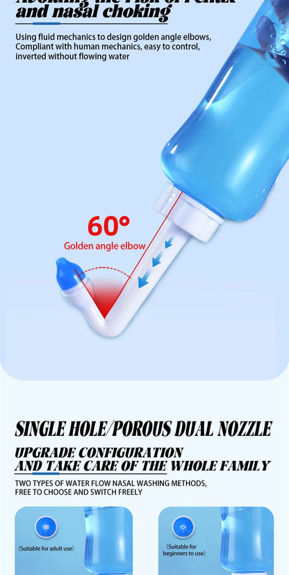Nose Wash Cleaner Nasal Irrigator Rinse Bottle Nose Protector Avoid Allergic Rhinitis Adults Children Neti Pot 300ML 500ML
