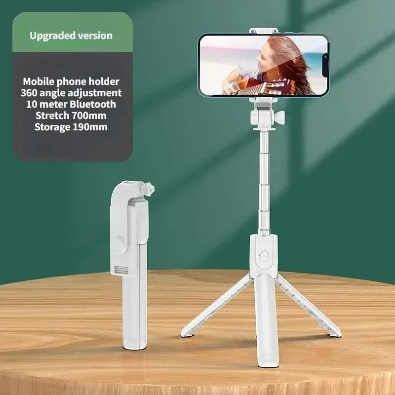 Wireless Bluetooth Selfie Stick Tripod Stand With Light Extendable For iPhone Mobile Phone Live Streaming Remote Control