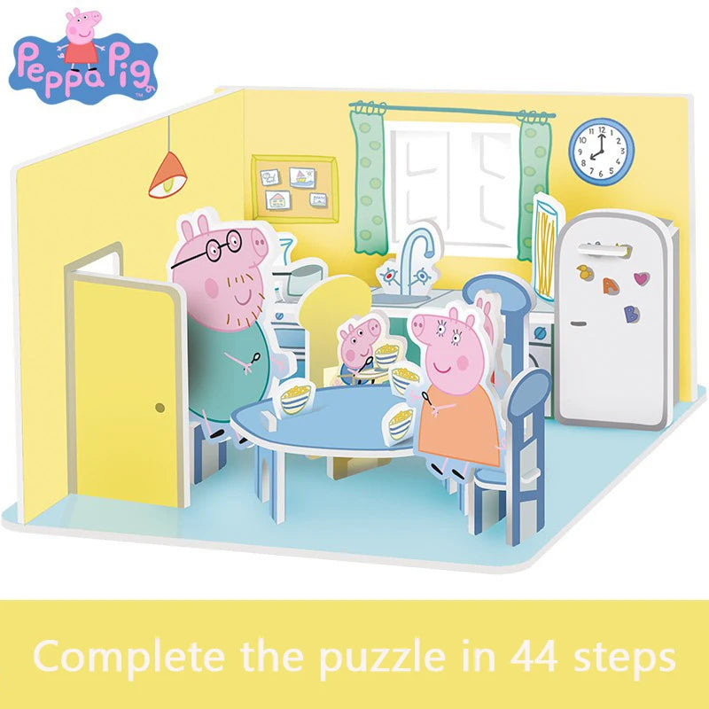 Peppa Pig 3D Puzzle Children's Puzzle Enlightenment Peppa Toys For Boys And Girls DIY Handmade House Models Gift Toys