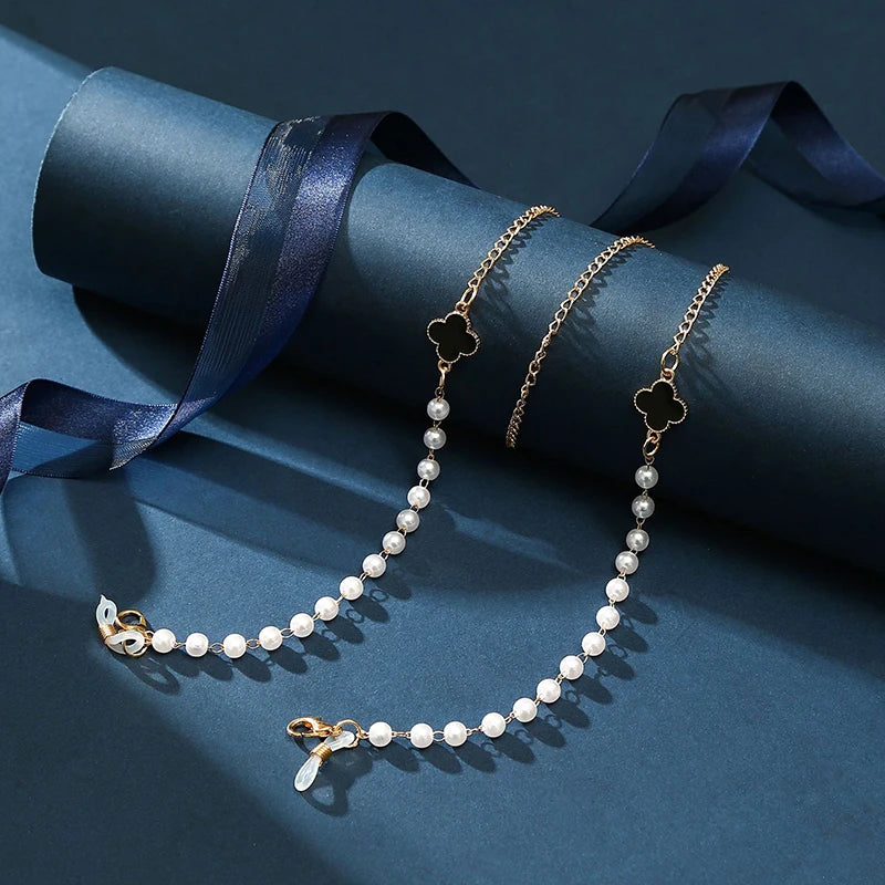 Sunglasses Masking Chains For Women Acrylic Pearl Crystal Eyeglasses Chains Lanyard Glass New Fashion Jewelry Wholesale
