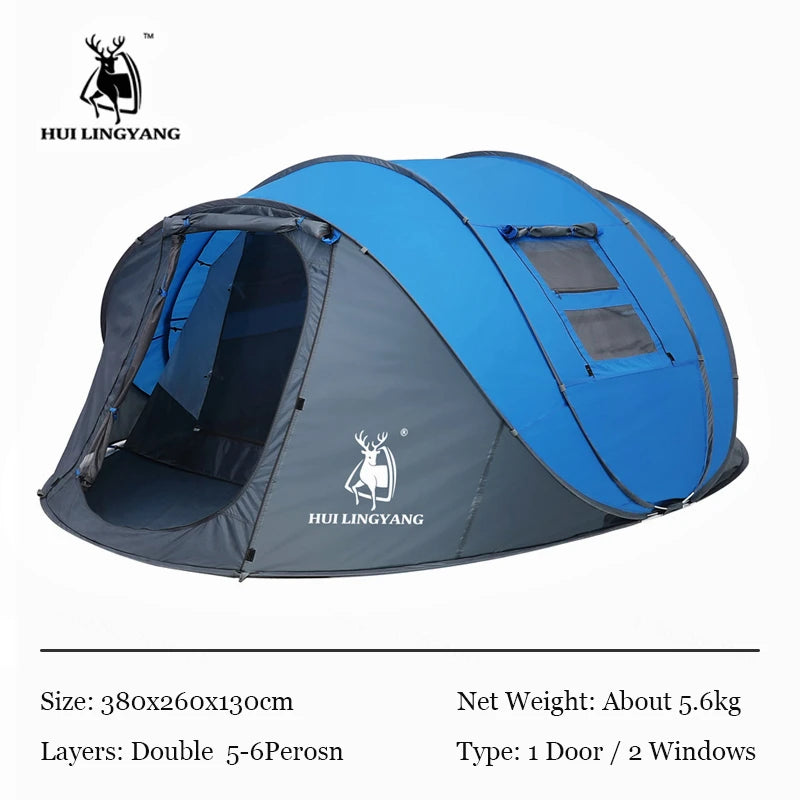 HUI LINGYANG throw tent outdoor automatic tents throwing pop up waterproof camping hiking tent waterproof large family tents