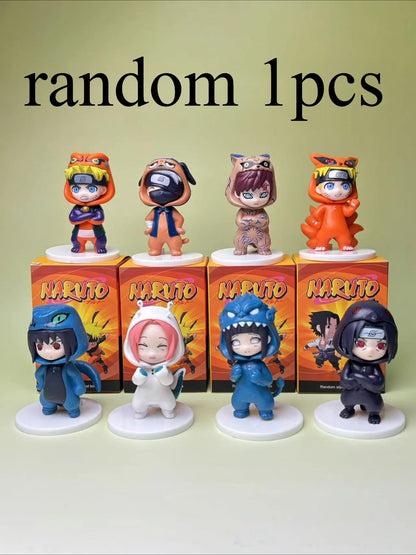 Naruto Bnfigureq Pajamars Series Blind Box Action Figures Model Sasuke Kakashi Costume Design Decoration Gift Toy