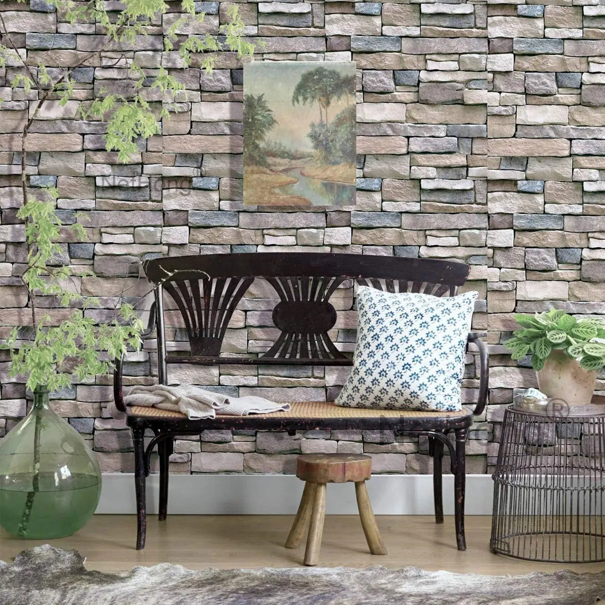 6M Vinyl Yellow bricks Wallpaper Stickers Self Adhesive Paper Waterproof