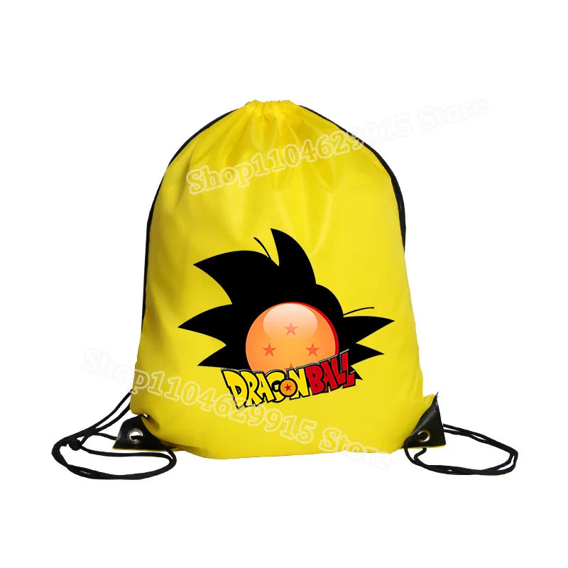 Dragon Ball Drawstring Bag Boys Goku Anime Figure String Pocket Swimming Pool Clothes Shoes Storage Waterproof Backpack Gifts