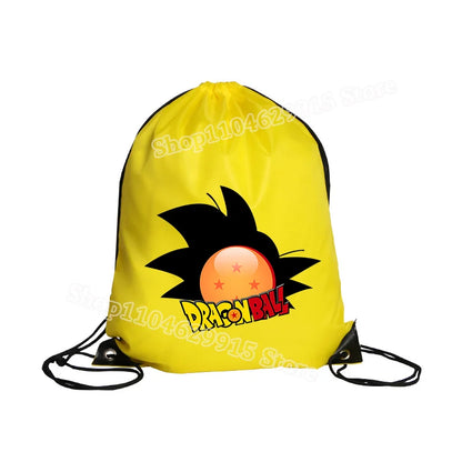 Dragon Ball Drawstring Bag Boys Goku Anime Figure String Pocket Swimming Pool Clothes Shoes Storage Waterproof Backpack Gifts