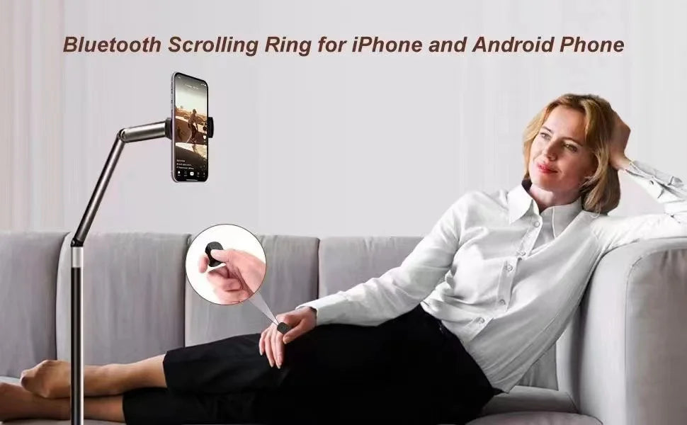 Tiktok Scrolling Ring Tiktok Remote Control, Bluetooth Page-Turning Ring Scroll Device for iPhone and Ipad, with Camera Shutter, Short Video and Music Remote Control Functions, Compatible with Ios and Android Phones