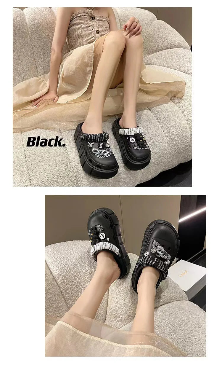 Fashion Charms Clogs New Arrival Thick Sole Outdoor Women Slippers High Quality Summer Beach Sandals For Girls
