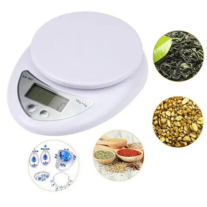 5kg Digital Kitchen Scale - Portable LED Food Weight Scale with 1g Precision for Baking & Cooking