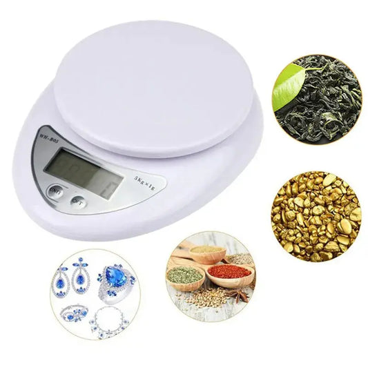 5kg Digital Kitchen Scale - Portable LED Food Weight Scale with 1g Precision for Baking & Cooking
