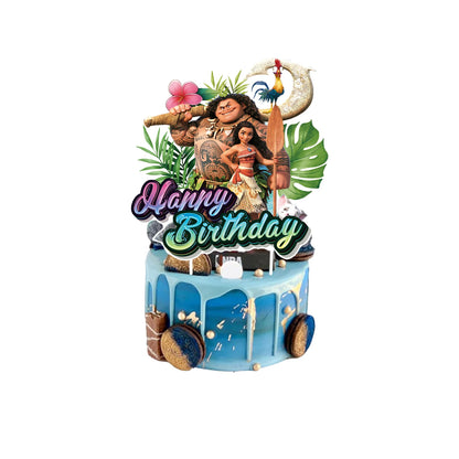 Moana Cake Topper、Cupcake Toppers ，Moana Birthday Decoration Theme Party Supplies Moana Birthday Cake Decorations