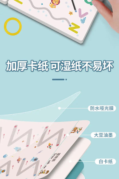 Magical Montessori Tracing Workbook Reusable Pen Control and Tracing Book for Kids Calligraphy and Drawing Educational Toys