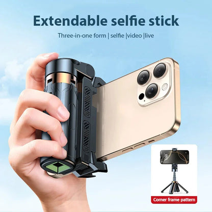 2025 New Bluetooth Selfie Stick Ultra-mini Universal Foldable Travel Portable Floor Mobile Phone Quadrupod 360 Degrees Rotation