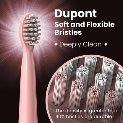 SEJOY Electric Sonic Toothbrush 3 modes Clean USB Rechargeable IPX7 Waterproof Electric Tooth Brushes with 7pcs Replacement Head