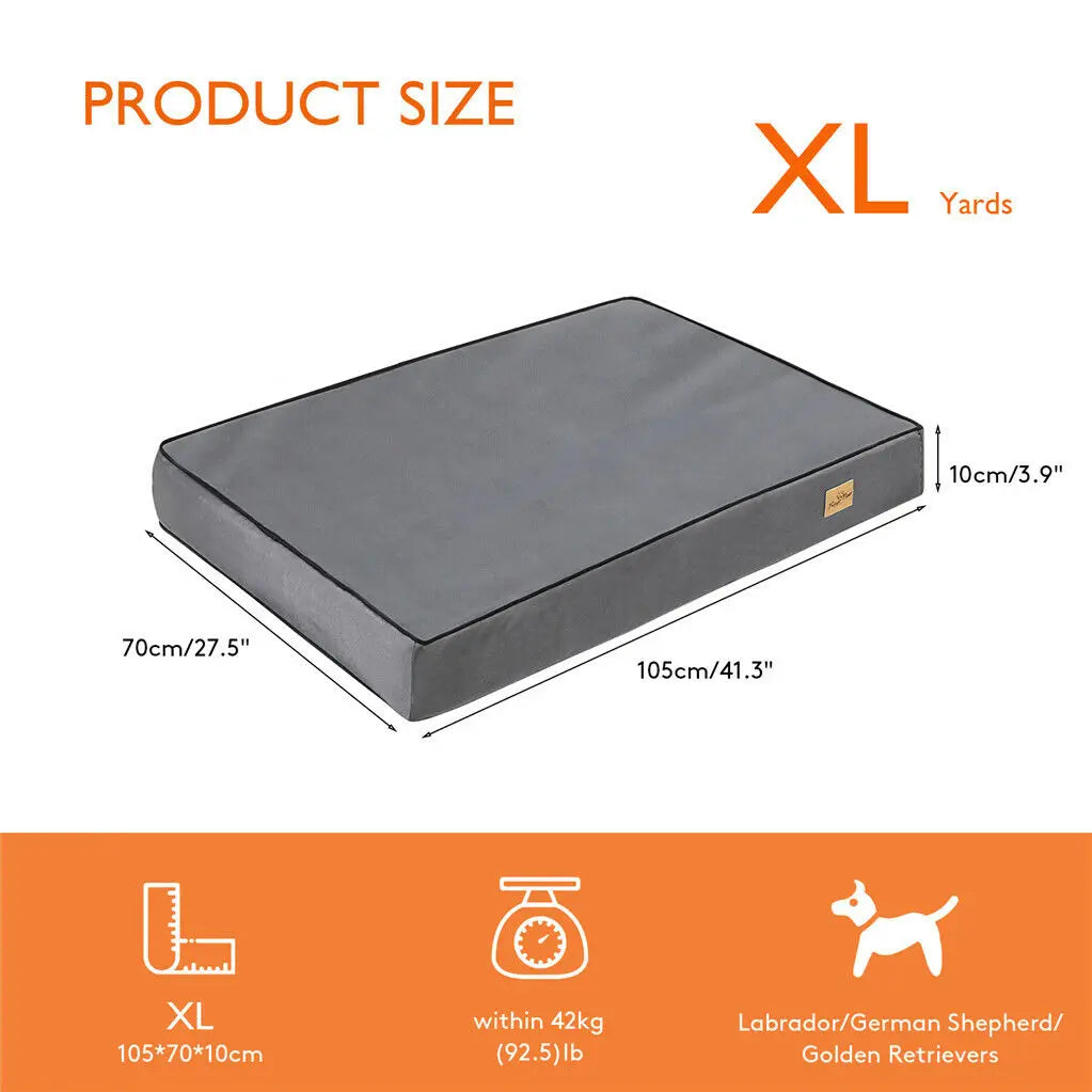 ML XL 2XL Hundebett Jumbo Orthopädisches Hundebett mit Memory-Schaum-Basis, Matratze und waschbarem Bezug, wasserdicht