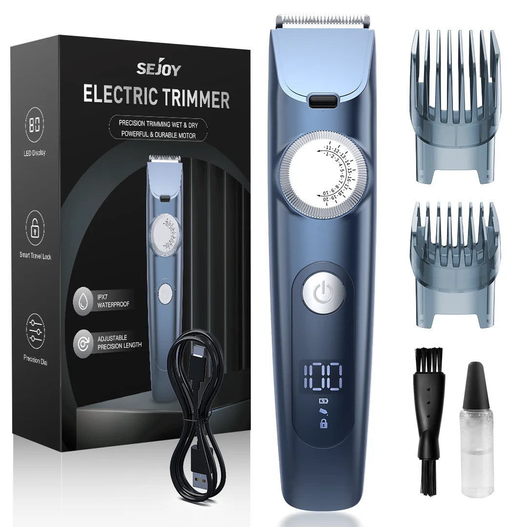 Sejoy Professional Electric Hair Clippers Men Cordless Hair Trimmer Rechargeable LED Display IPX7 Hair Cutting Machine