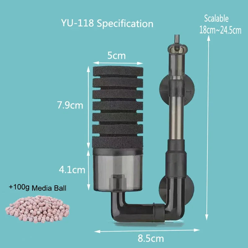 Premium Aquarium Bio Filter - Biochemical Sponge Filter for Fish Tank Air Pump & Skimmer System