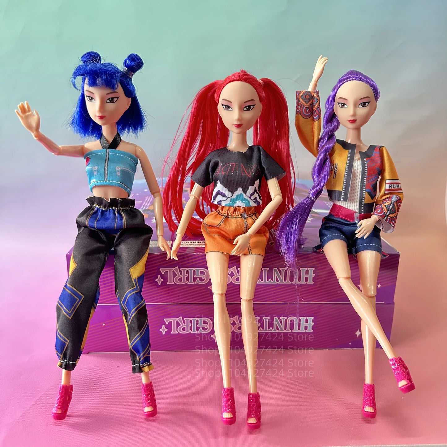 2025 NEW Kpop Demon Hunters Action Figure Vinyl Doll Toy Kawaii Huntrix Anime Figures Rumi Mira Zoey For Children Christmas Gift