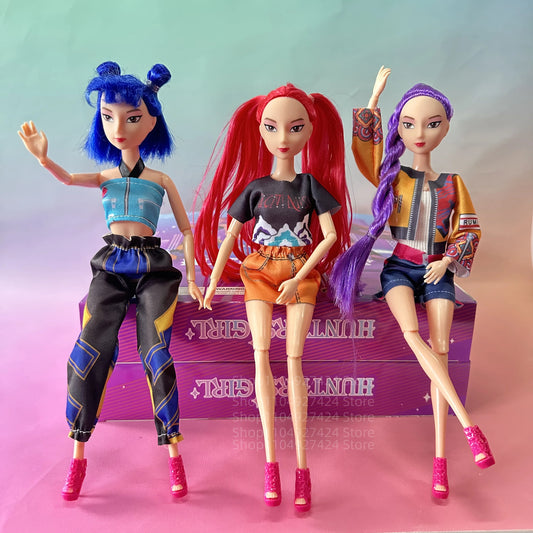 2025 NEW Kpop Demon Hunters Action Figure Vinyl Doll Toy Kawaii Huntrix Anime Figures Rumi Mira Zoey For Children Christmas Gift