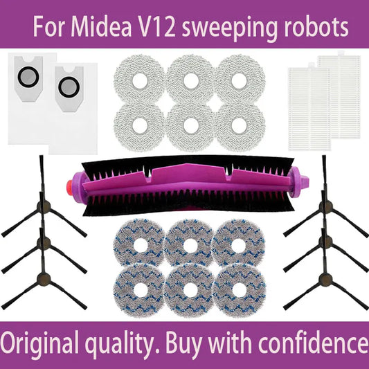 For Midea V12  Eureka J12 Ultra Robot VacuumThe consumables such as the main brush dust bag side brush cloth and filter screen