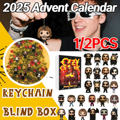 1/2PCS Ozzy Osbourne Rocking Advent Calendar 2D Acrylic Rocky Countdown Calendar Mini Rock Godfather Ornaments Backpack Pendant