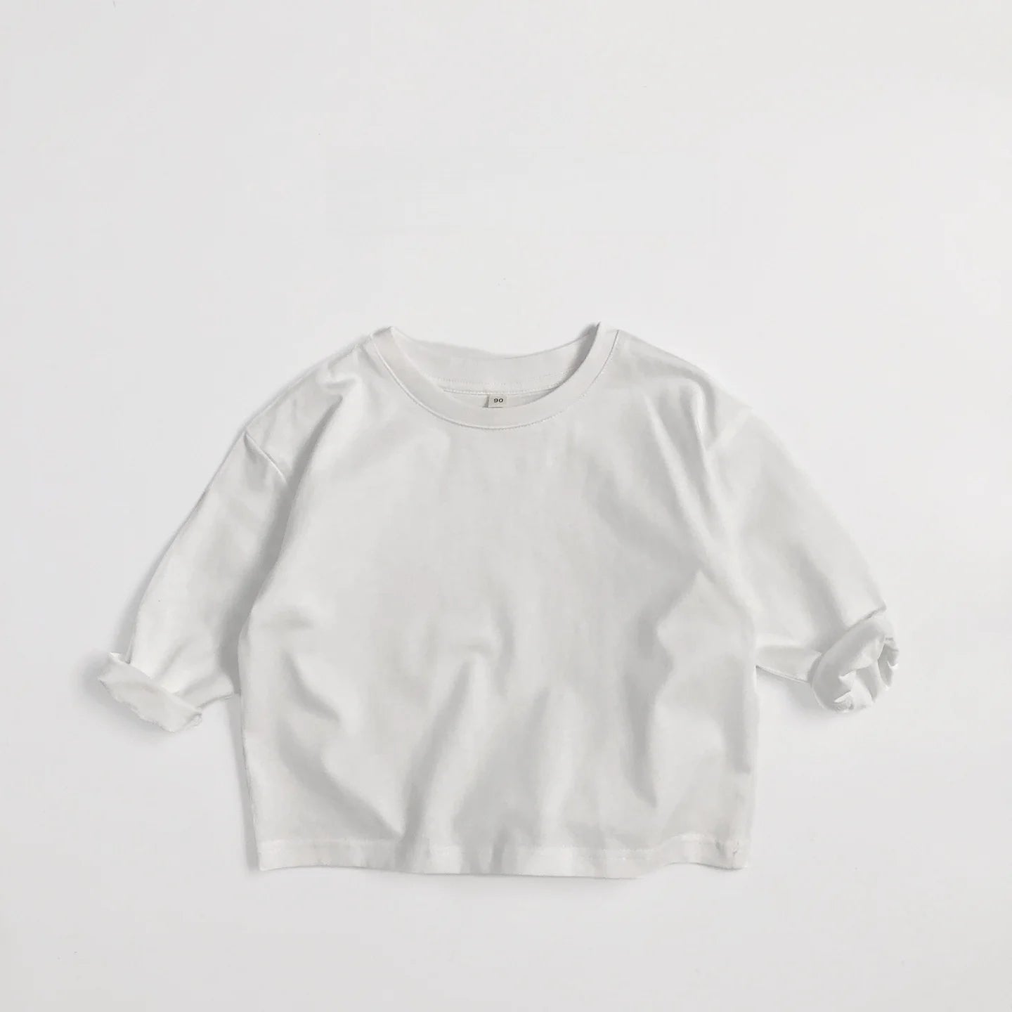 2025 Kids Clothes Solid Color Casual Long Sleeve T-Shirt 2-7Y Boys Girls Cotton Loose Basic Tee Children's Soft Undershirt Top