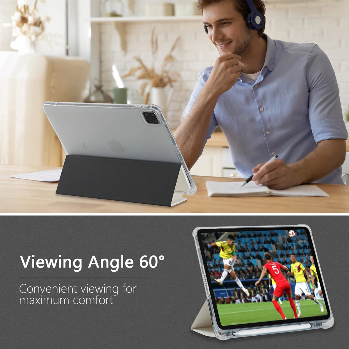 HelloKitty Schutzhülle für iPad Pro 11 Zoll, iPad Air 2024, iPad Air 5/4 10,9 Zoll, iPad Air 7/8 10,2 Zoll, iPad Air 3 10,5 Zoll und iPad mini 6/5/4 mit Stifthalter