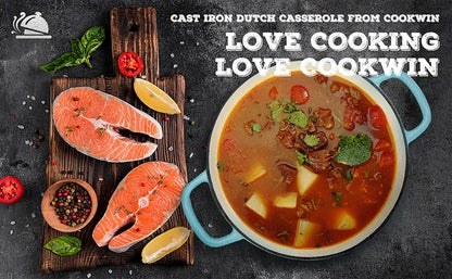 23cm Enameled Cast Iron Dutch Oven 2 Quart Heavy Soup Pot Casserole Dish For Bread Baking And Stew Kitchen Nonstick Braised Pot