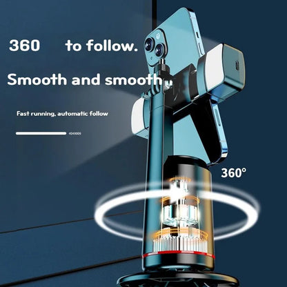 FANGTUOSI 360 Rotation Follow-up Gimbal Stabilizer Monopod Desktop Tracking Gimbal with Remote for Phone Tiktok Live Photography