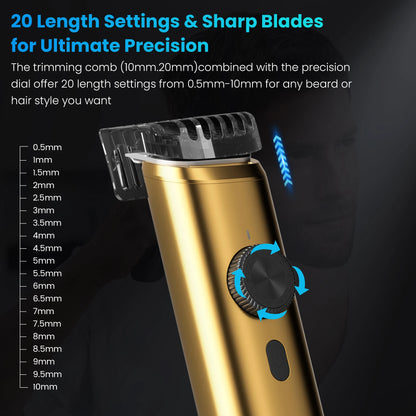 SEJOY Hair Clipper Kit Professional Hair Nose Trimmer for Men Reachageable Waterproof Haircutting Machine,Gold