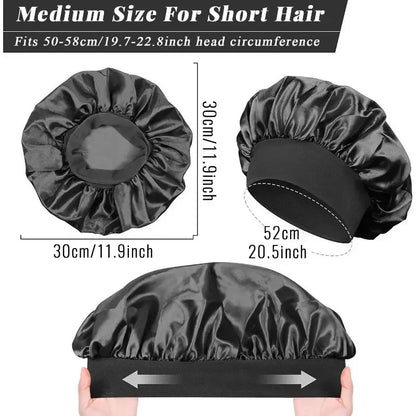 Silk Satin Lined Bonnet for Sleeping - Large Hair Bonnet for Long Hair Protection