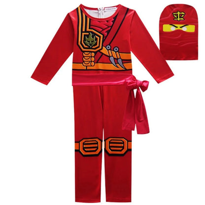 Leg Ninja Cosplay Superhero Jumpsuit Kids Anime Ninja Costume Fancy Party Dress Carnival Halloween Costume with Toy Fork