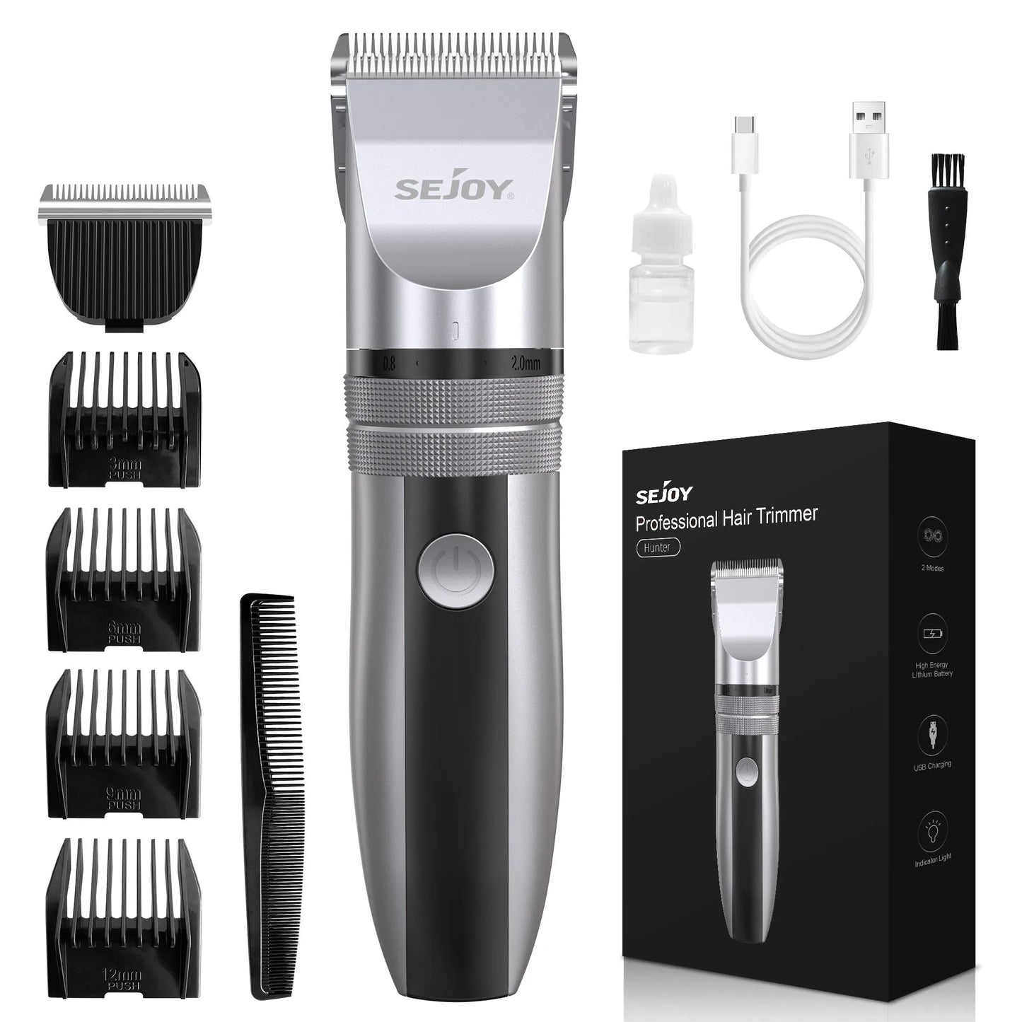 Sejoy Professional Hair Clippers for Men Rechargeable Beard Trimmer Cordless Barber Clippers for Hair Cutting Grooming