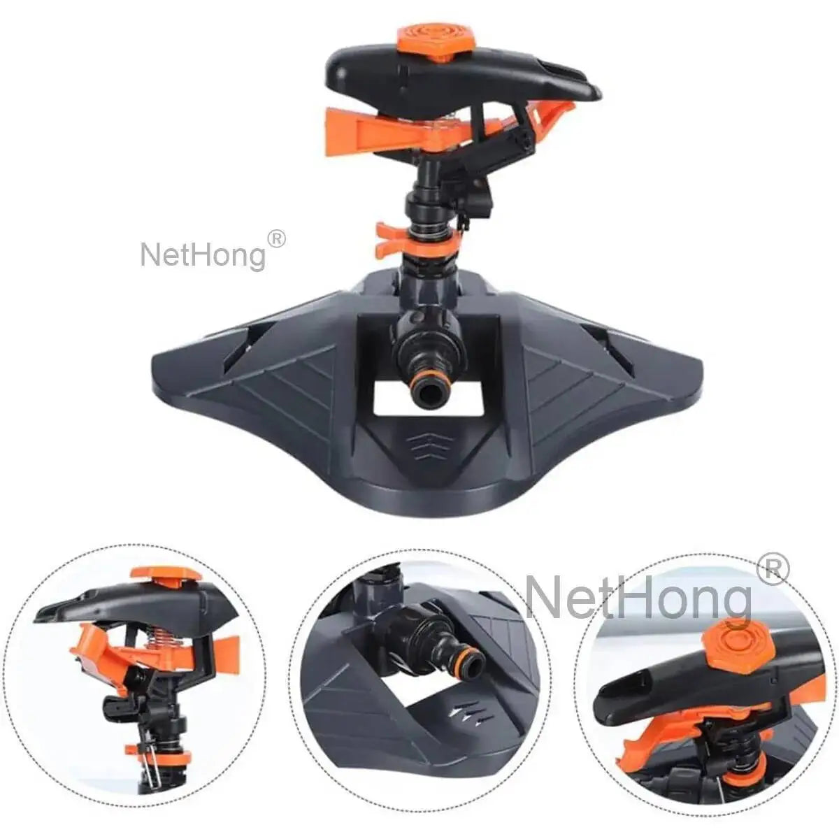 360° Water Sprinkler Lawn Irrigation Automatic Rotating For Garden Watering UK