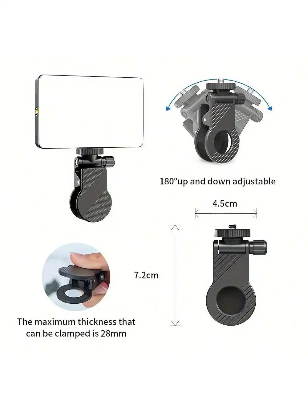 Rechargeable Selfie Light, Phone Fill Light with Clip, Portable Detachable Clip-On Video Light for Selfies, Makeup, Live Streaming, Suitable for Iphone, Android, iPad Smartphones