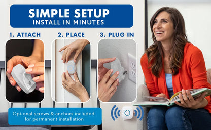 Wireless Doorbells for Home, Apartments, Businesses, Classrooms, etc. - 1 Door Bell Ringer & 2 Plug-In Chime Receiver