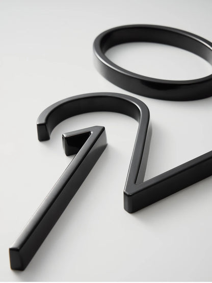 Nurlin 5 inchs 125mm Luxury Address Big House Numbers Modern Gold Black Silver Floating Signage Outdoor Digits Mailbox Sign