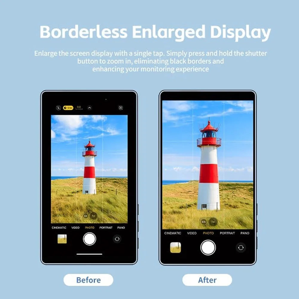 Phone Selfie Monitor Screen Wireless Magnetic Mount Vlog Phone Rear Camera Selfie WiFi Bluetooth Connection for Selfie Live