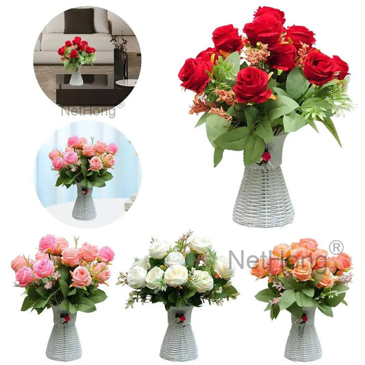 Artificial Flowers Fake Plants Plastic UV Resistant Home In/Outdoor Garden Decor