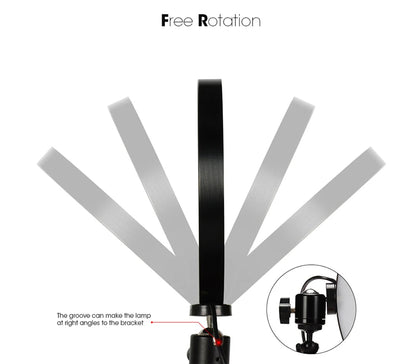 26cm 10 inch Led Ring Selfie Light Dimmable Photography Lighting Kit Usb Charge Lamp With Tripod For Live Video 120 Lamp Beads