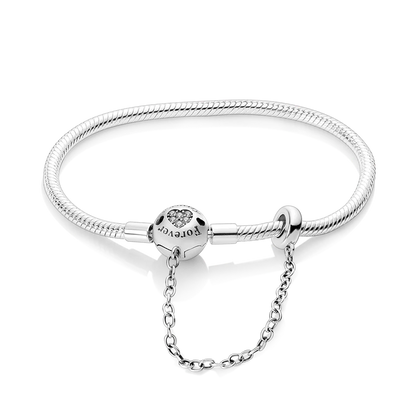 925 Sterling Silver Charm Bracelet - Leaf, Clover, Butterfly & Heart Design | 17-20cm Adjustable