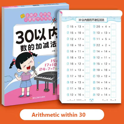 Handwritten Arithmetic Exercise Books Learning Mathematics Workbook 61 Pages Addition and Subtraction Children's Notebooks